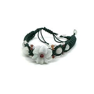 Collectible Asian Jade Floral Bracelet